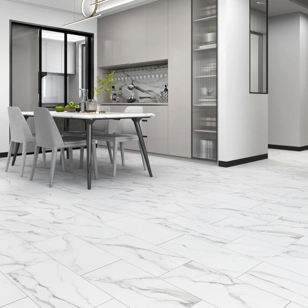 Liberty Floors Arctic White Marble - Lifestyle Plus 5mm Rigid Core Vinyl Flooring (314666)