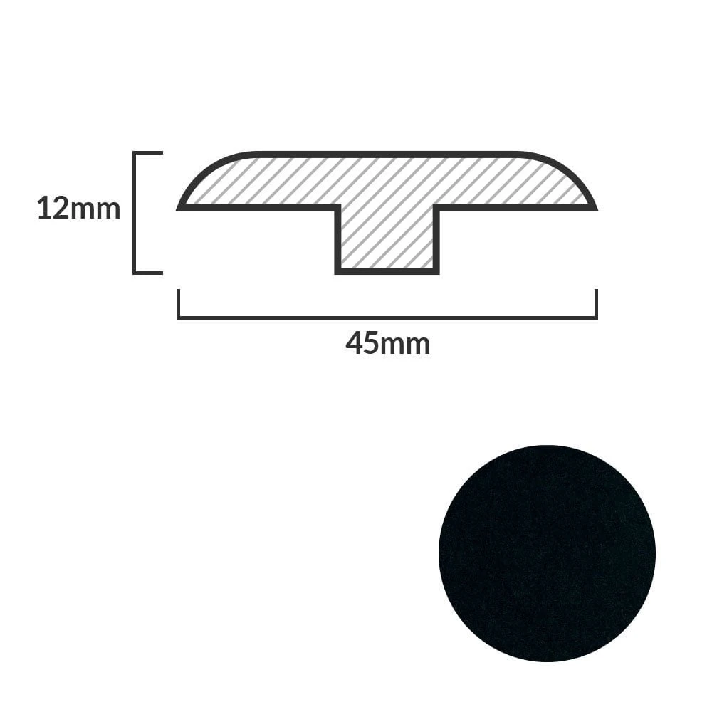 Leader Black Laminate Connecting Profile Door Bar (1m) - Image 2