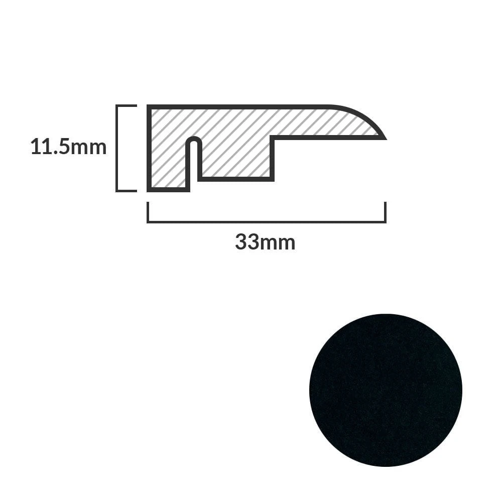 Leader Black Laminate End Profile Door Bar (1m) - Image 2