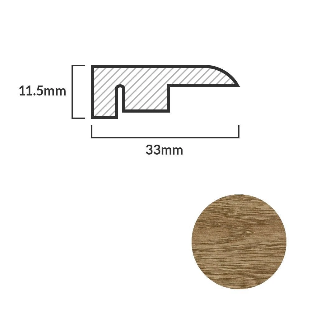 Leader Dark Oak Laminate End Profile Door Bar (1m) - Image 2