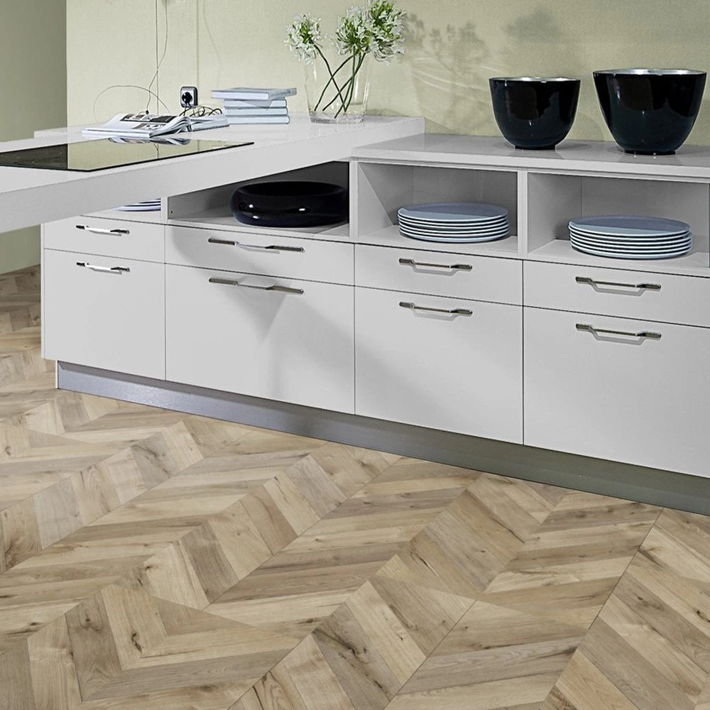 Kaindl Fortress Rochester Oak - Chevron Parquet 8mm Laminate Flooring (333483) - Image 4
