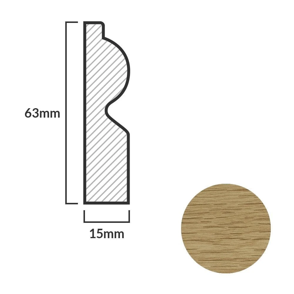 Leader Light Oak Torus Laminate Skirting Board (2.4m) - Image 5