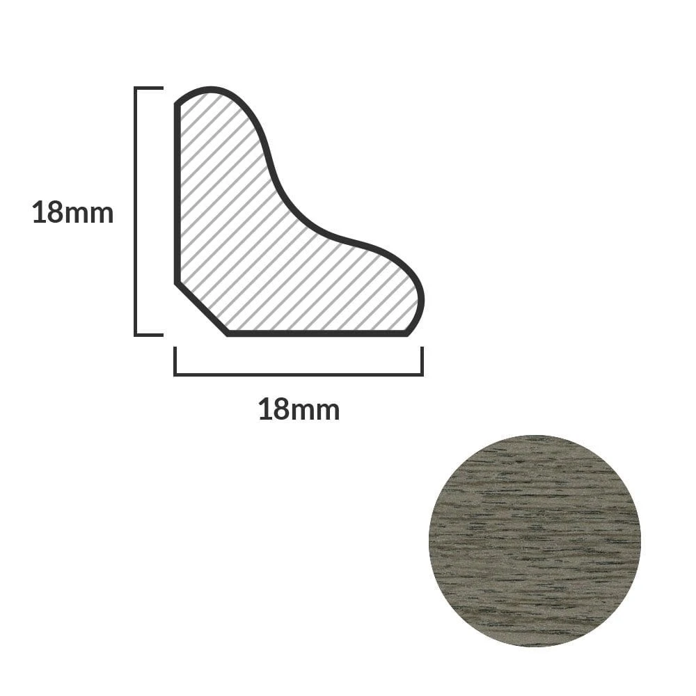 Leader Medium Grey Laminate Scotia Beading (2.4m) - Image 2