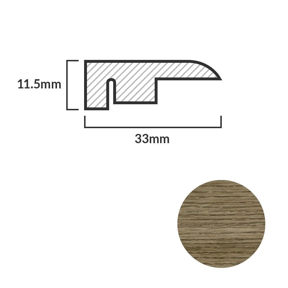 Leader Medium Oak Laminate End Profile Door Bar (1m) - Image 2