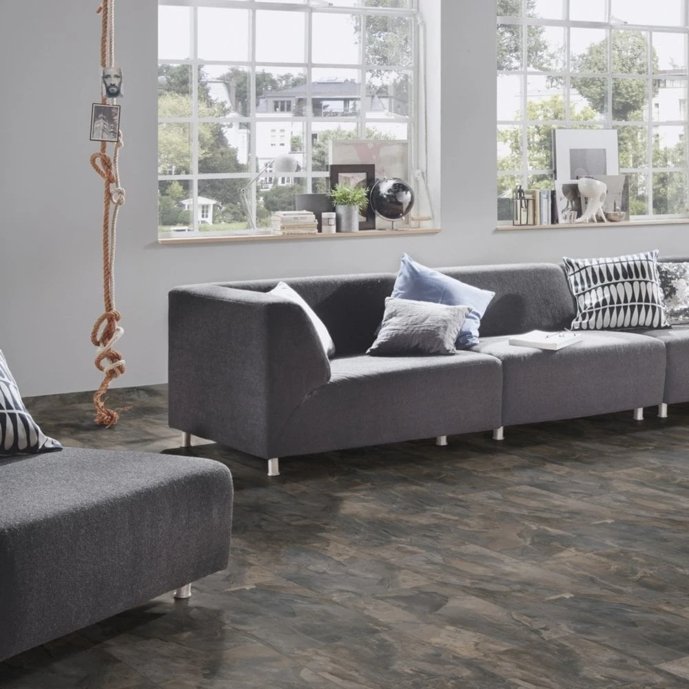 Krono Original Pewter Slate - Impressions 8mm Laminate Flooring (219266) - Image 3