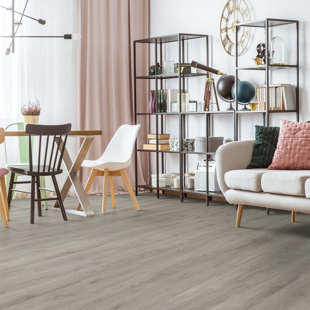 Liberty Floors Steel City Grey - Impressive 6mm Rigid Core Vinyl Flooring (315581)